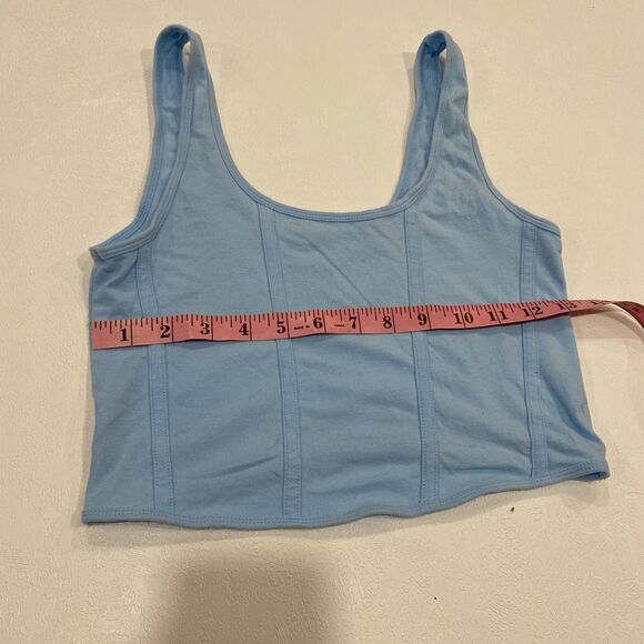 Pacsun PAC Cares Blue Seam Detail Crop Tank Top Women’s Size Medium - Picture 5 of 5